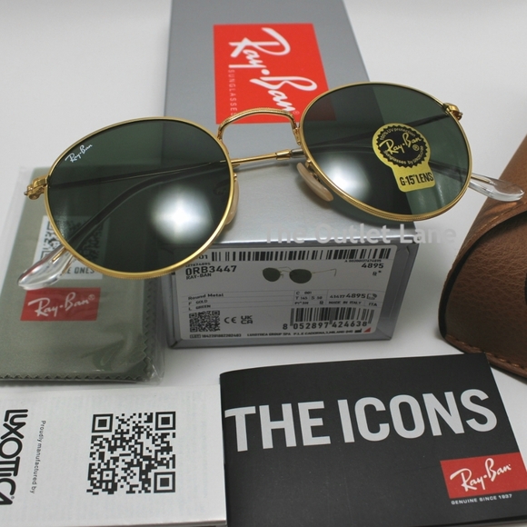 Model Display Ray-Ban Round Metal Green G15 RB3447 - Picture 13 of 16